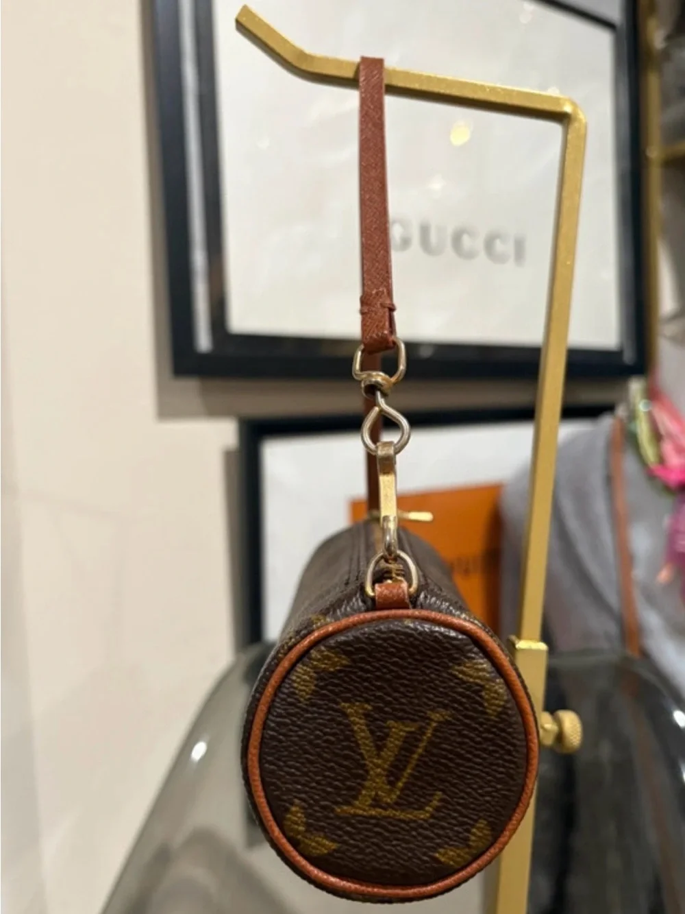 Authentic Louis Vuitton Wristlet Brown Monogram Louis Vuitton mini Handbag - Picture 2 of 5